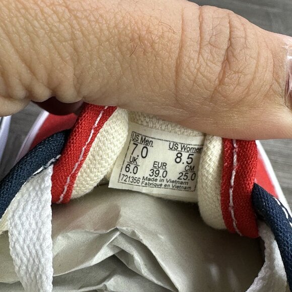 Vans Authentic Women size 8.5 Red Blue White Causal Shoes - Picture 8 of 8